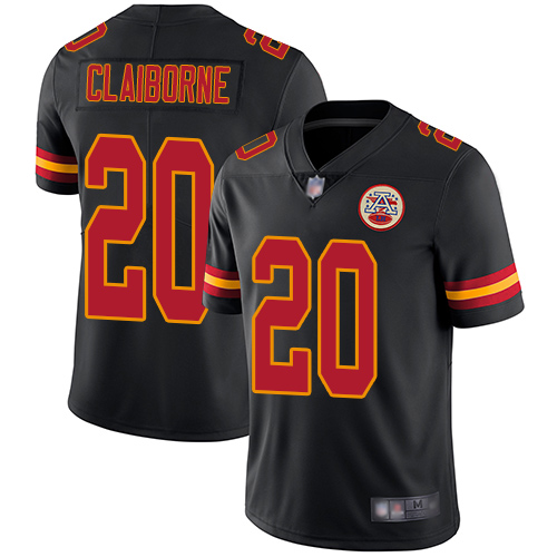 Men Kansas City Chiefs 20 Claiborne Morris Limited Black Rush Vapor Untouchable Football Nike NFL Jersey